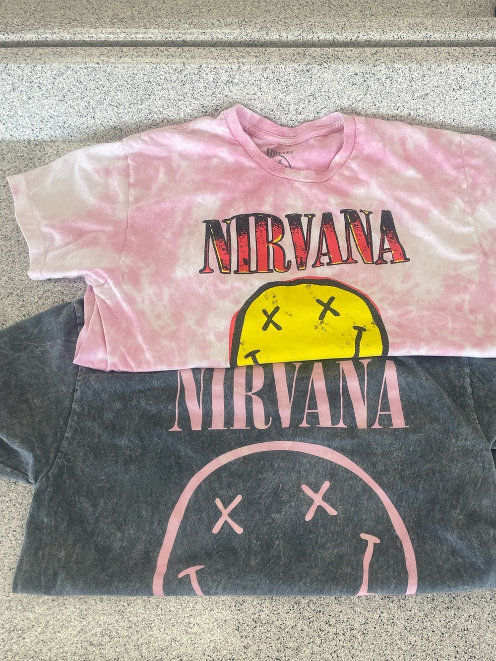 NIRVANA Pink And Gray Graphic Tshirt